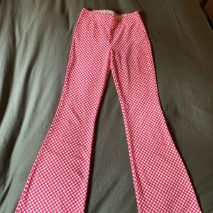 Pink Checkered Odessa Flare Pants